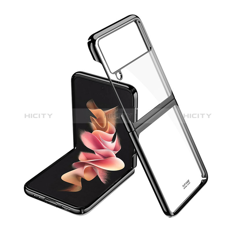 Samsung Galaxy Z Flip3 5G用ハードケース プラスチック 質感もマット カバー P02 サムスン ブラック