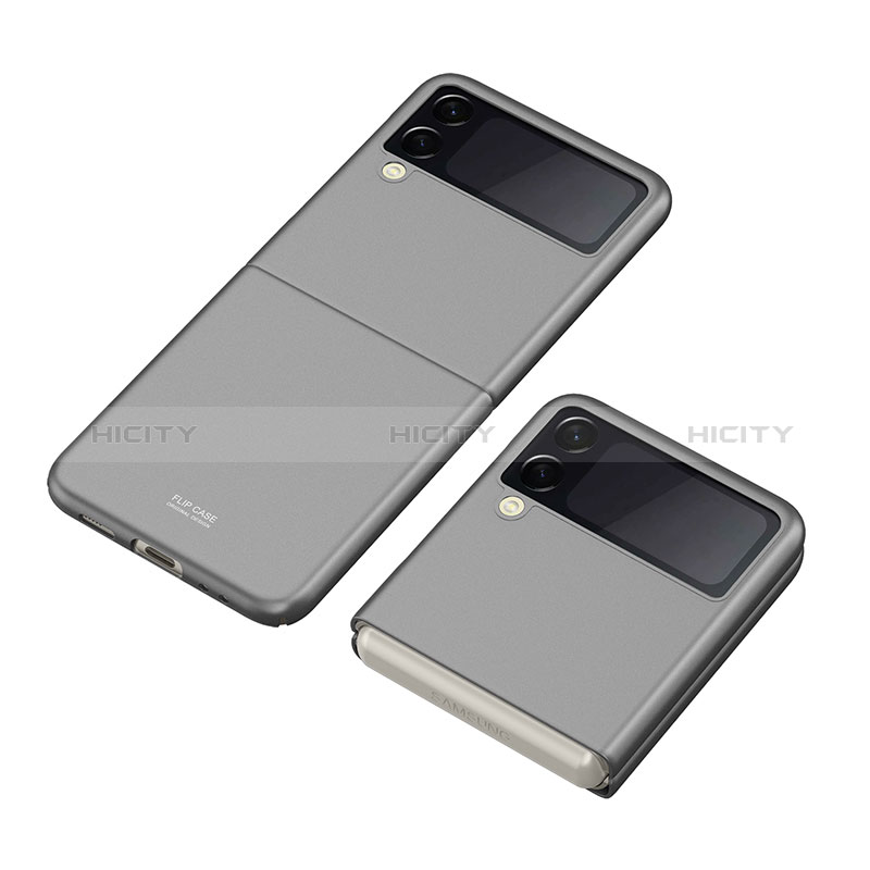 Samsung Galaxy Z Flip3 5G用ハードケース プラスチック 質感もマット カバー P06 サムスン グレー