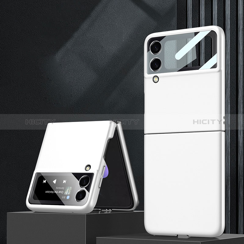 Samsung Galaxy Z Flip3 5G用ハードケース プラスチック 質感もマット カバー L02 サムスン ホワイト