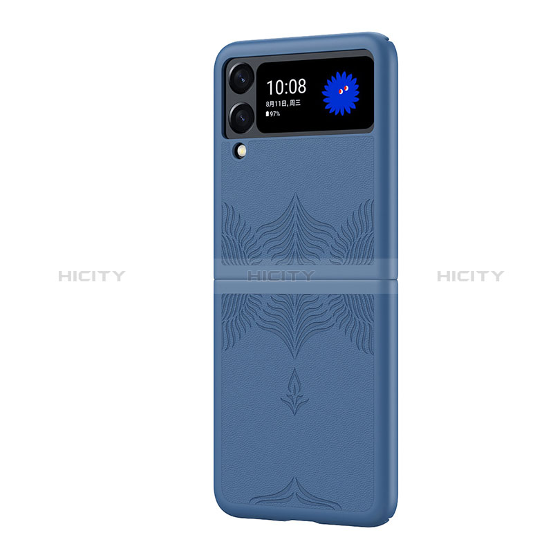 Samsung Galaxy Z Flip3 5G用ハードケース プラスチック 質感もマット カバー H03 サムスン ネイビー