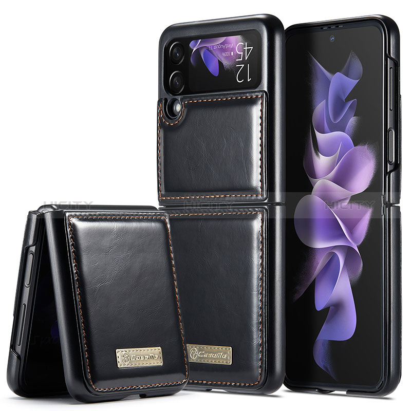 Samsung Galaxy Z Flip3 5G用ハイブリットバンパーケース 高級感 手触り良いレザー柄 兼プラスチック CS1 サムスン 