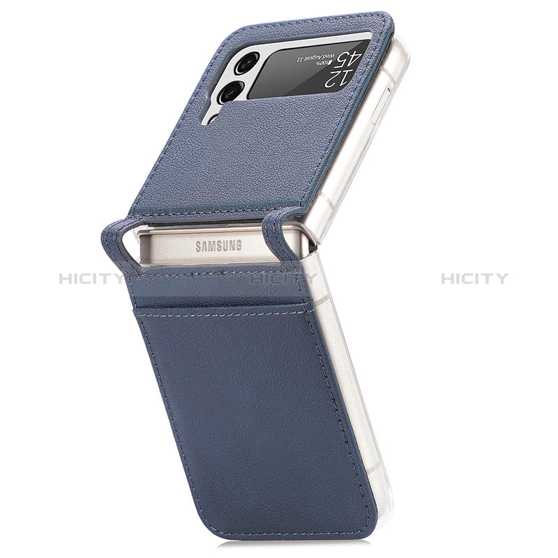 Samsung Galaxy Z Flip3 5G用ハイブリットバンパーケース 高級感 手触り良いレザー柄 兼プラスチック H01 サムスン 