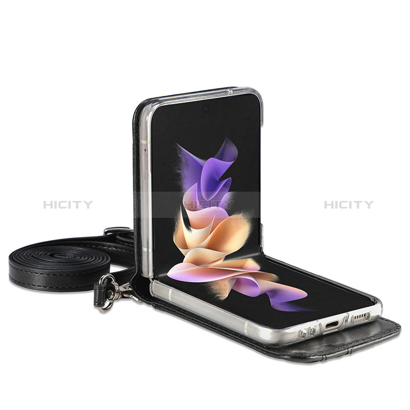 Samsung Galaxy Z Flip3 5G用ハイブリットバンパーケース 高級感 手触り良いレザー柄 兼プラスチック H04 サムスン 