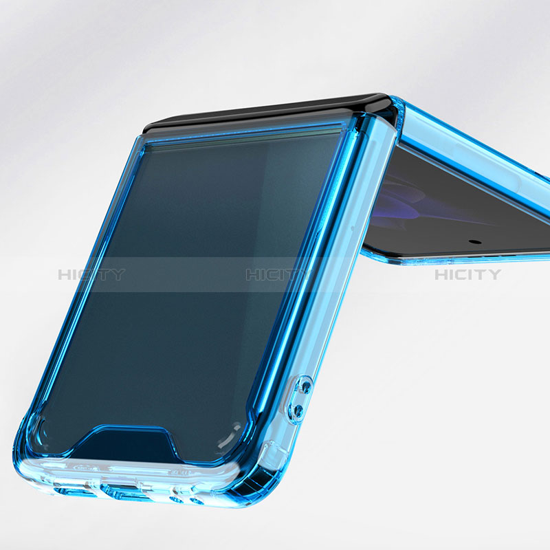 Samsung Galaxy Z Flip3 5G用ハイブリットバンパーケース クリア透明 プラスチック カバー P01 サムスン 