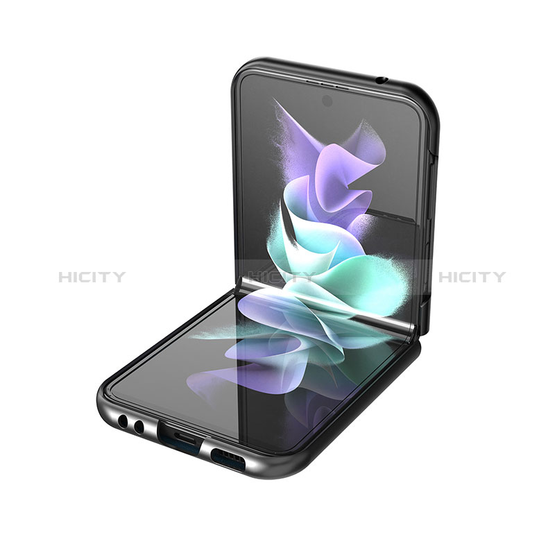 Samsung Galaxy Z Flip3 5G用ハイブリットバンパーケース 高級感 手触り良いレザー柄 兼プラスチック B08 サムスン 