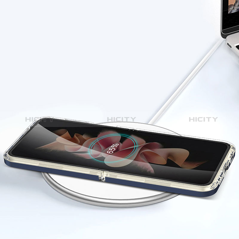 Samsung Galaxy Z Flip3 5G用ハイブリットバンパーケース クリア透明 プラスチック 鏡面 カバー MQ1 サムスン 