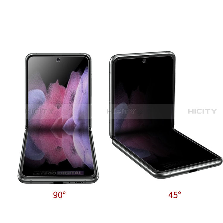 Samsung Galaxy Z Flip3 5G用高光沢 液晶保護フィルム フルカバレッジ画面 反スパイ サムスン クリア