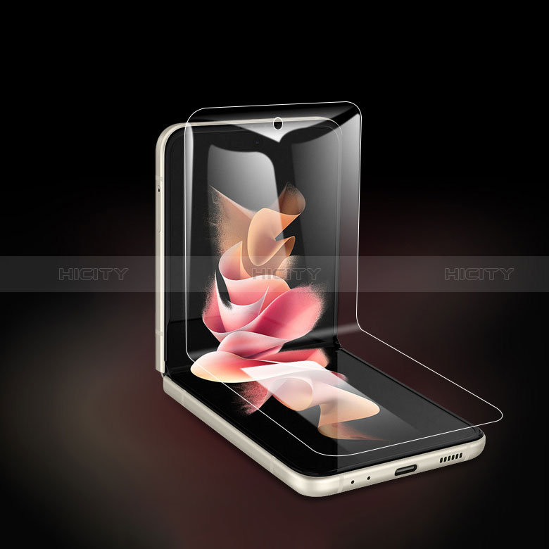 Samsung Galaxy Z Flip3 5G用高光沢 液晶保護フィルム 背面保護フィルム同梱 F07 サムスン クリア