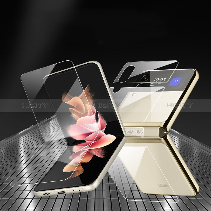 Samsung Galaxy Z Flip3 5G用高光沢 液晶保護フィルム 背面保護フィルム同梱 F08 サムスン クリア