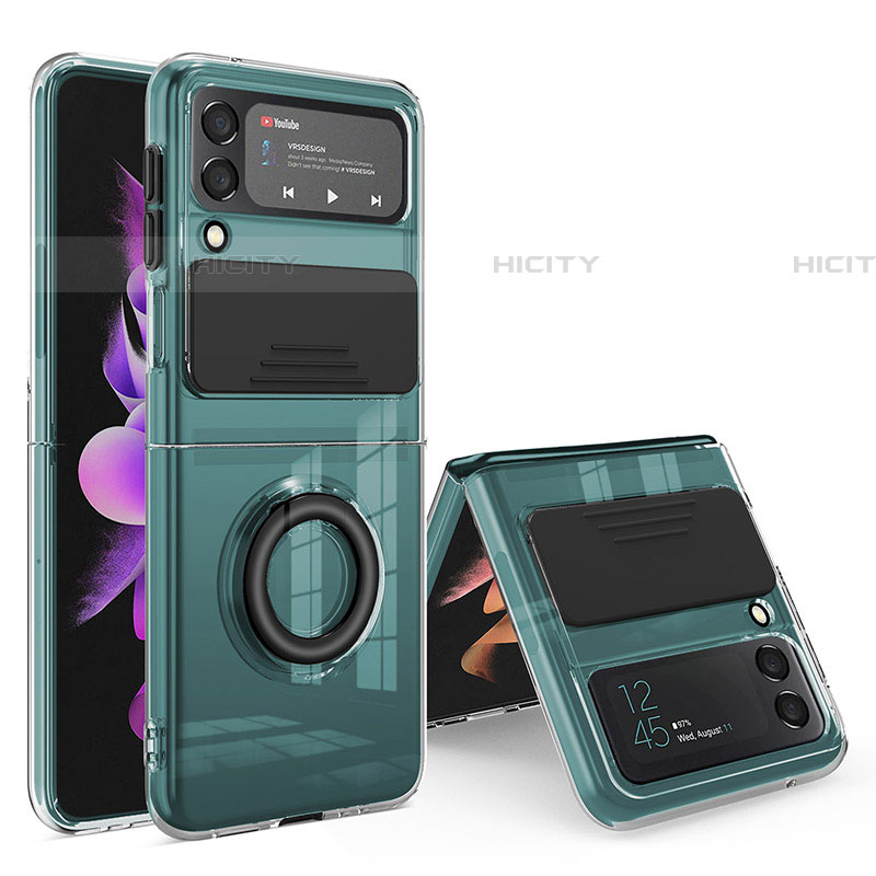 Samsung Galaxy Z Flip4 5G用360度 フルカバー極薄ソフトケース シリコンケース 耐衝撃 全面保護 バンパー MJ1 サムスン ブラック