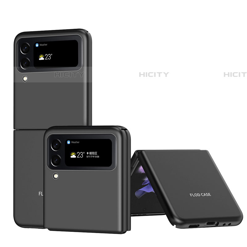 Samsung Galaxy Z Flip4 5G用ハードケース プラスチック 質感もマット カバー P01 サムスン ブラック