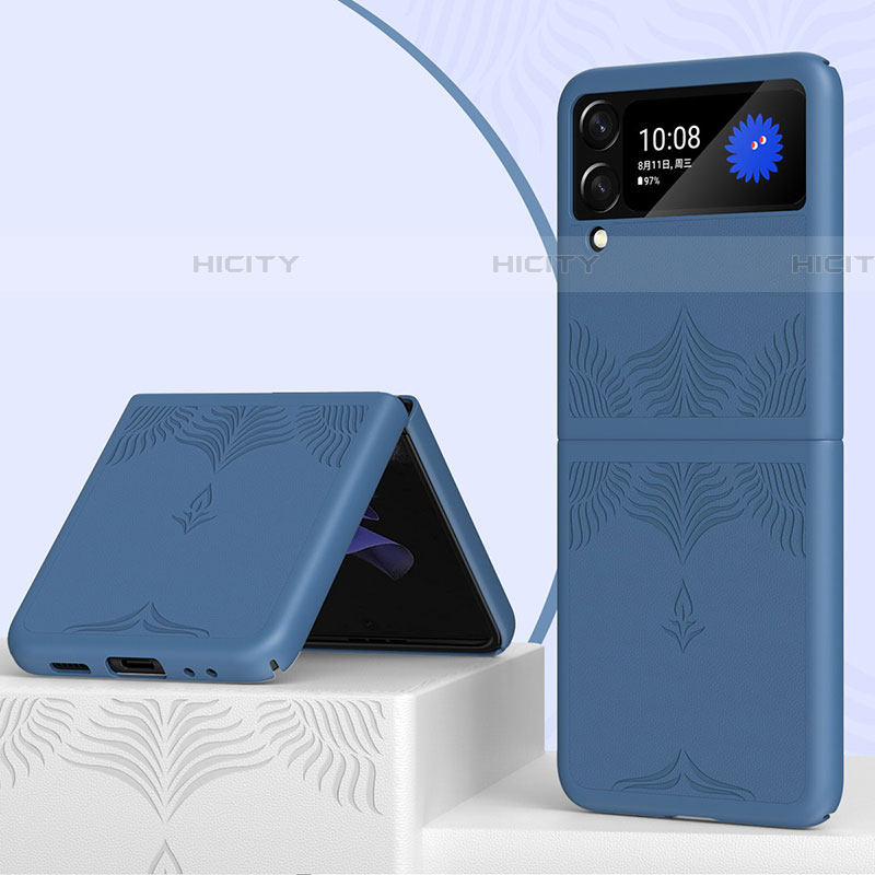 Samsung Galaxy Z Flip4 5G用ハードケース プラスチック 質感もマット カバー H04 サムスン ネイビー