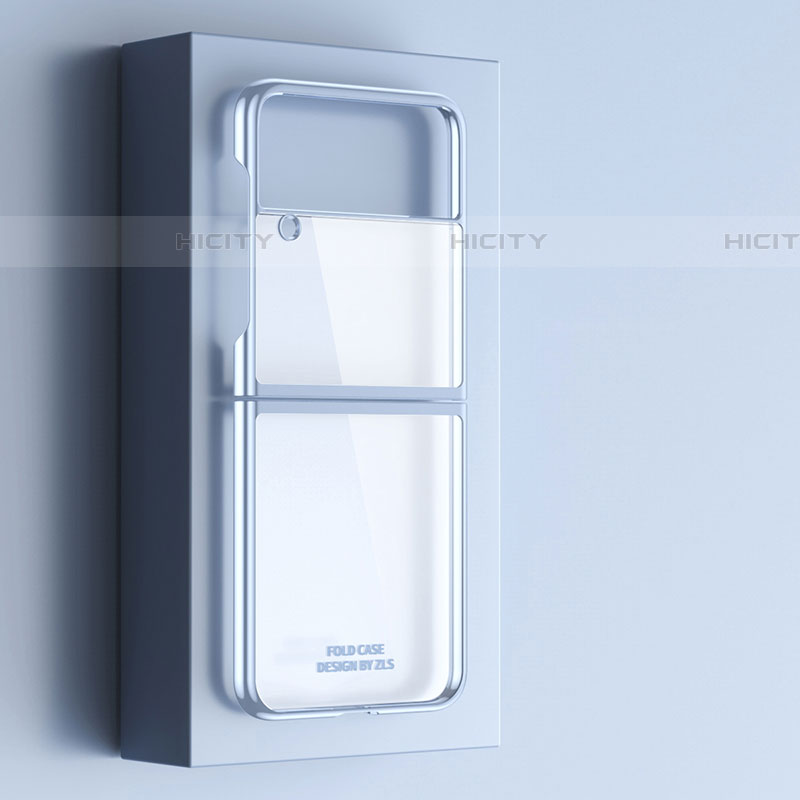 Samsung Galaxy Z Flip4 5G用ハードケース プラスチック 質感もマット カバー T01 サムスン ネイビー