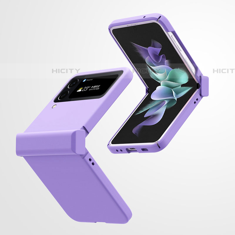 Samsung Galaxy Z Flip4 5G用ハードケース プラスチック 質感もマット カバー T02 サムスン パープル