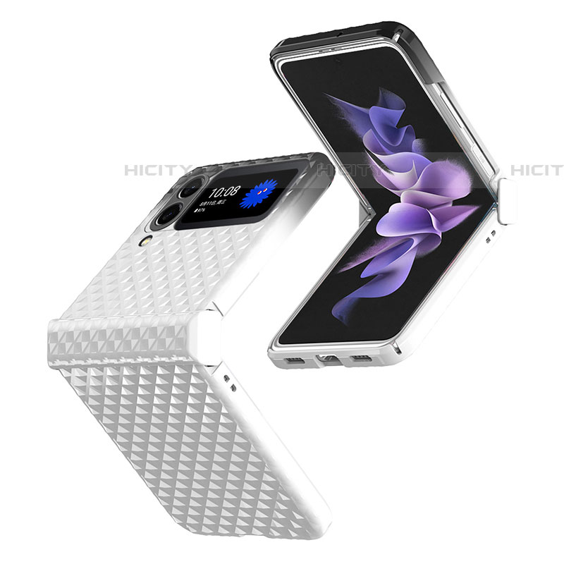 Samsung Galaxy Z Flip4 5G用ハードケース プラスチック 質感もマット カバー T03 サムスン ホワイト