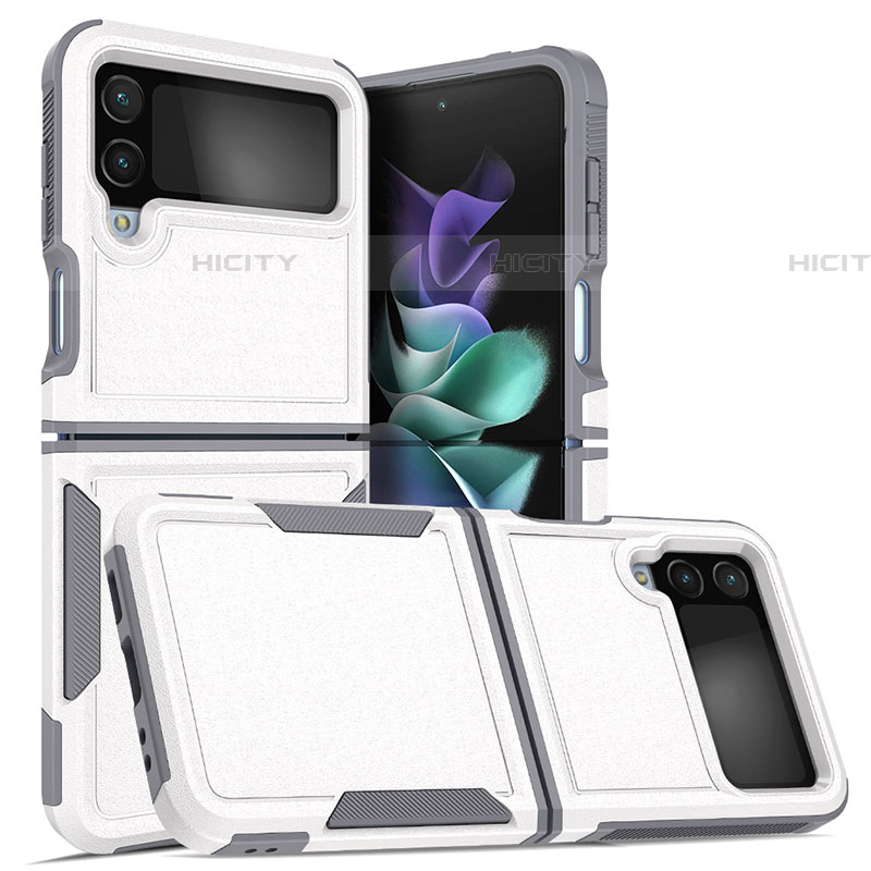 Samsung Galaxy Z Flip4 5G用ハイブリットバンパーケース プラスチック 兼シリコーン カバー サムスン ホワイト