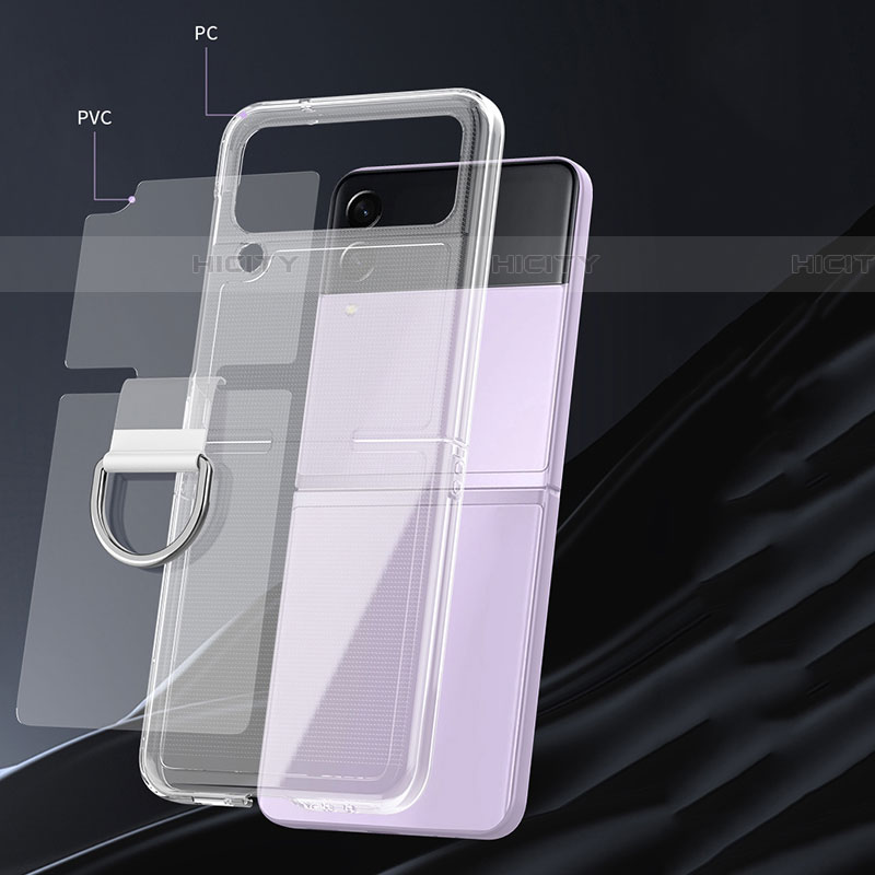 Samsung Galaxy Z Flip4 5G用極薄ソフトケース シリコンケース 耐衝撃 全面保護 クリア透明 カバー サムスン クリア