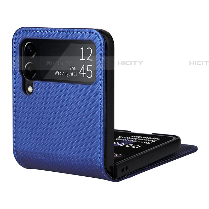 Samsung Galaxy Z Flip4 5G用ハイブリットバンパーケース 高級感 手触り良いレザー柄 兼プラスチック T01 サムスン 