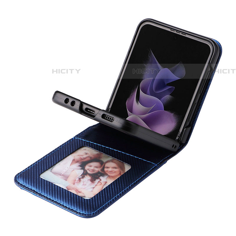Samsung Galaxy Z Flip4 5G用ハイブリットバンパーケース 高級感 手触り良いレザー柄 兼プラスチック T01 サムスン 