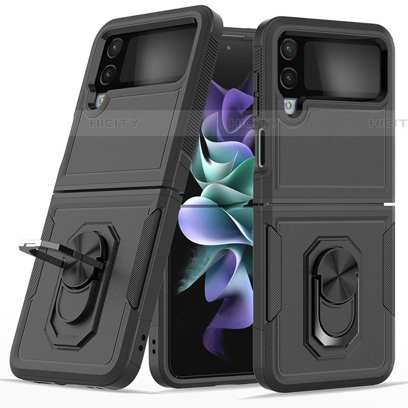 Samsung Galaxy Z Flip4 5G用ハイブリットバンパーケース プラスチック アンド指輪 マグネット式 サムスン 
