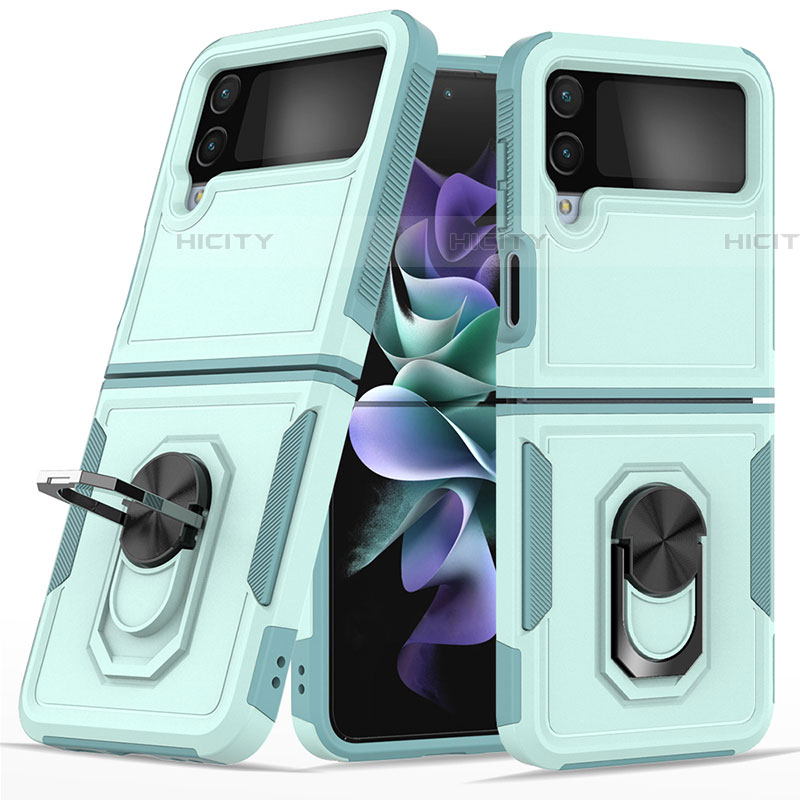 Samsung Galaxy Z Flip4 5G用ハイブリットバンパーケース プラスチック アンド指輪 マグネット式 サムスン 