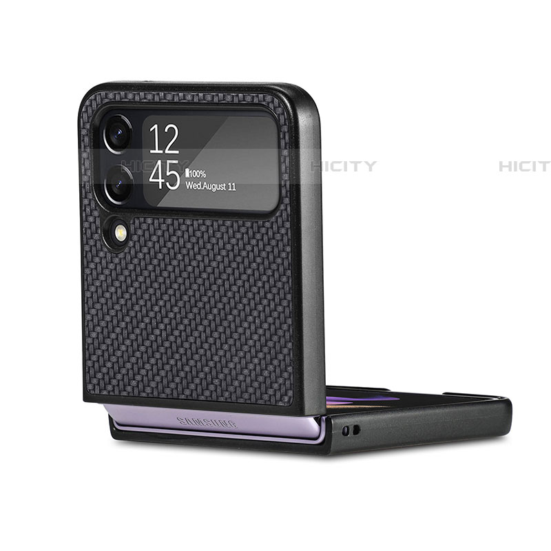 Samsung Galaxy Z Flip4 5G用ハイブリットバンパーケース 高級感 手触り良いレザー柄 兼プラスチック H02 サムスン 
