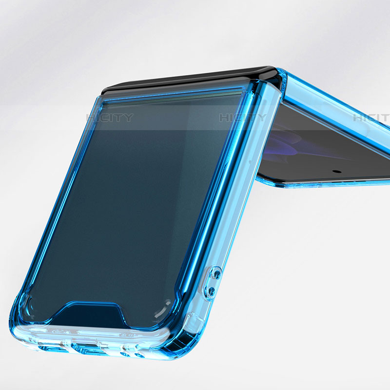 Samsung Galaxy Z Flip4 5G用ハイブリットバンパーケース クリア透明 プラスチック カバー P01 サムスン 