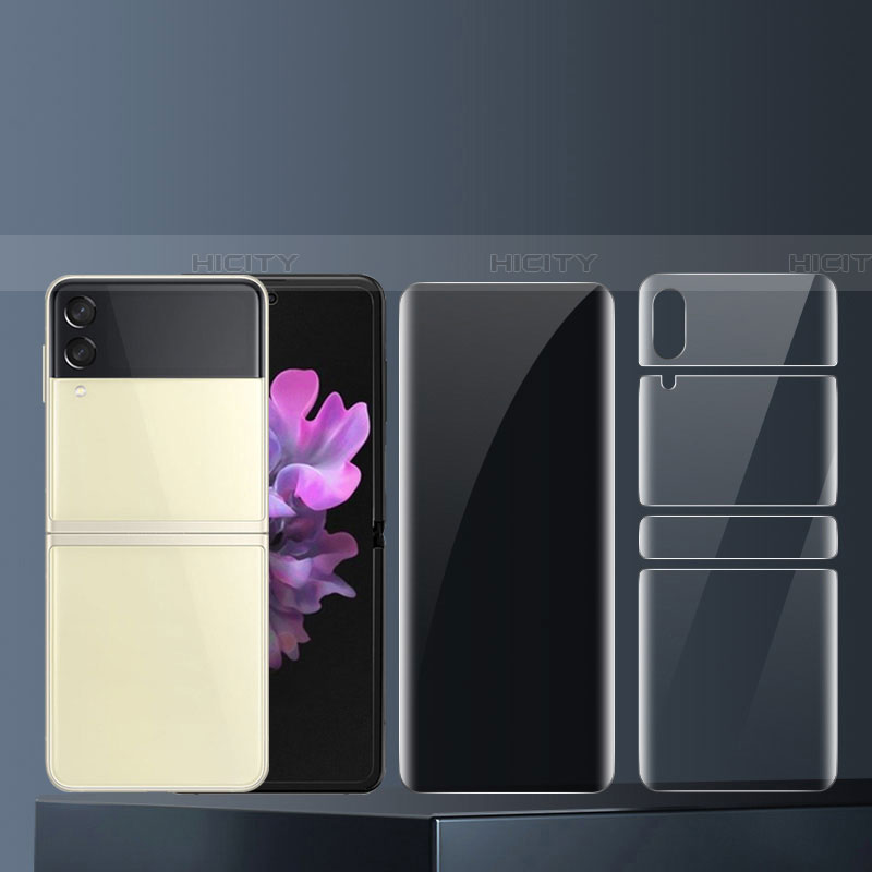 Samsung Galaxy Z Flip4 5G用高光沢 液晶保護フィルム 背面保護フィルム同梱 F01 サムスン クリア