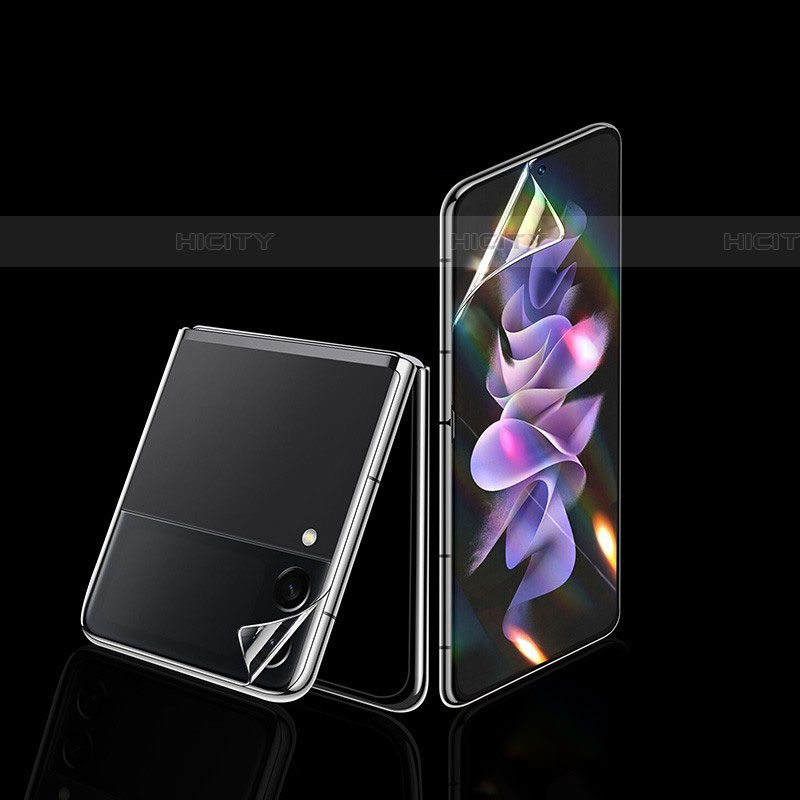 Samsung Galaxy Z Flip4 5G用高光沢 液晶保護フィルム 背面保護フィルム同梱 F04 サムスン クリア