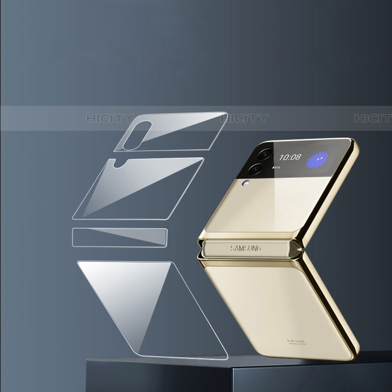 Samsung Galaxy Z Flip4 5G用高光沢 液晶保護フィルム 背面保護フィルム同梱 S04 サムスン クリア