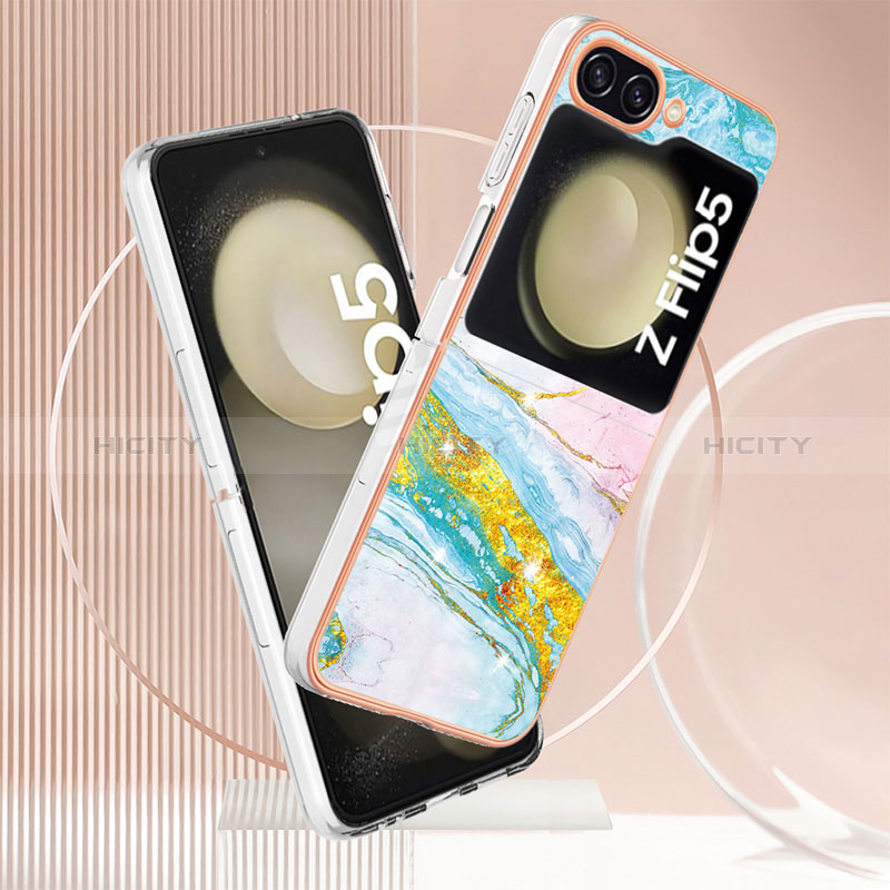 Samsung Galaxy Z Flip5 5G用シリコンケース ソフトタッチラバー バタフライ パターン カバー YB1 サムスン 