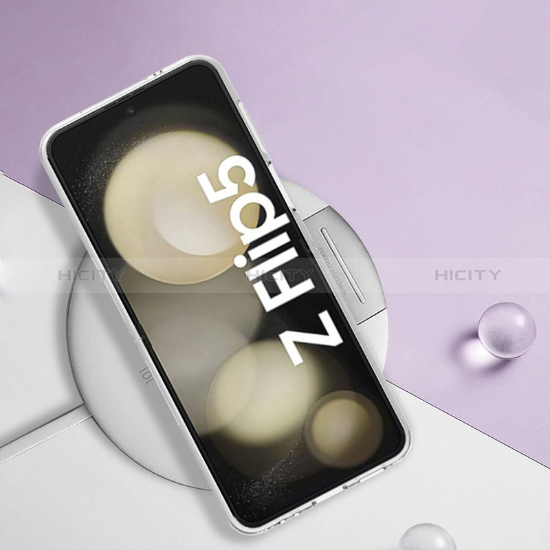 Samsung Galaxy Z Flip5 5G用シリコンケース ソフトタッチラバー バタフライ パターン カバー YB7 サムスン 