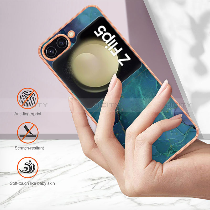 Samsung Galaxy Z Flip5 5G用シリコンケース ソフトタッチラバー バタフライ パターン カバー YB2 サムスン 