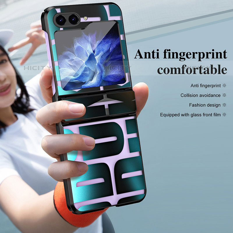 Samsung Galaxy Z Flip5 5G用ハードケース プラスチック 質感もマット 前面と背面 360度 フルカバー ZL1 サムスン 