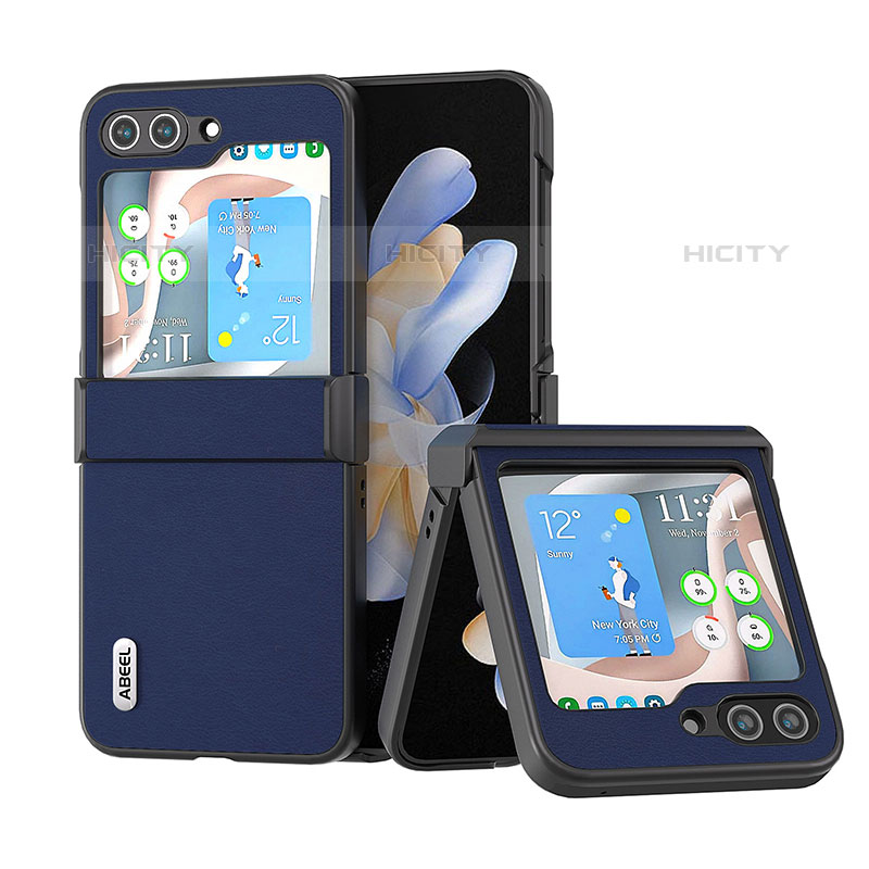 Samsung Galaxy Z Flip5 5G用ハイブリットバンパーケース 高級感 手触り良いレザー柄 兼プラスチック BH5 サムスン 