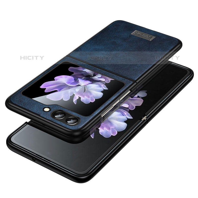 Samsung Galaxy Z Flip5 5G用ハイブリットバンパーケース 高級感 手触り良いレザー柄 兼プラスチック LD2 サムスン 