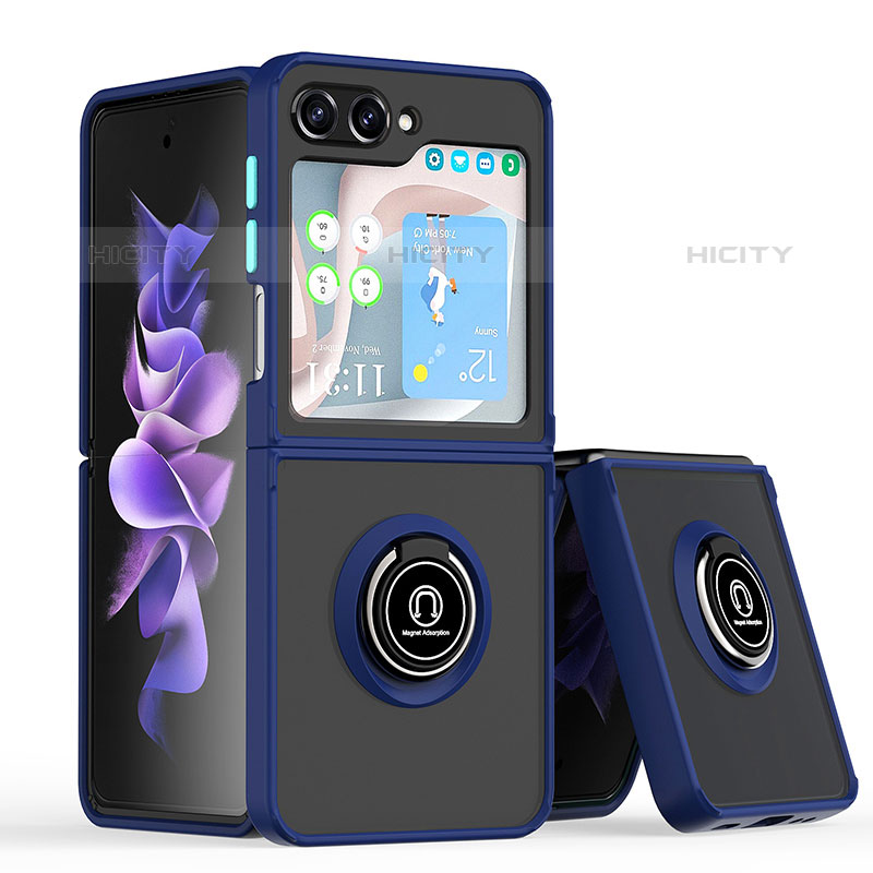 Samsung Galaxy Z Flip5 5G用ハイブリットバンパーケース プラスチック アンド指輪 マグネット式 QW2 サムスン 