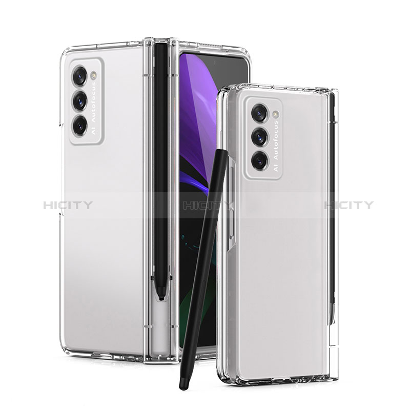 Samsung Galaxy Z Fold2 5G用ハードケース プラスチック 質感もマット 前面と背面 360度 フルカバー P02 サムスン クリア