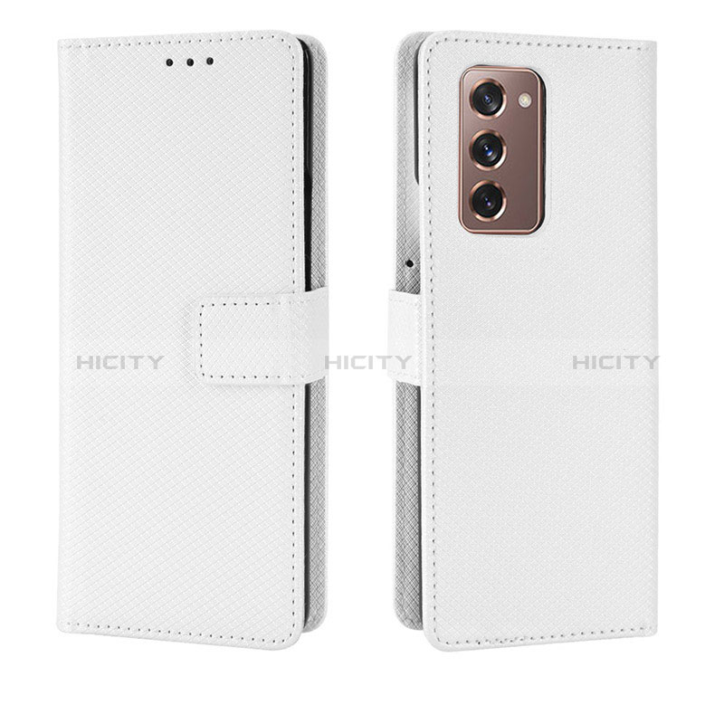 Samsung Galaxy Z Fold2 5G用手帳型 レザーケース スタンド カバー BY1 サムスン ホワイト