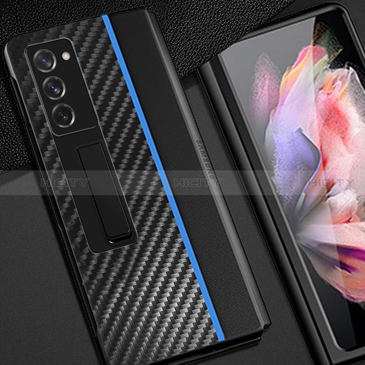 Samsung Galaxy Z Fold2 5G用ハイブリットバンパーケース 高級感 手触り良いレザー柄 兼プラスチック Z02 サムスン 