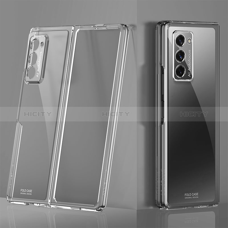 Samsung Galaxy Z Fold2 5G用ハードカバー クリスタル クリア透明 H01 サムスン 