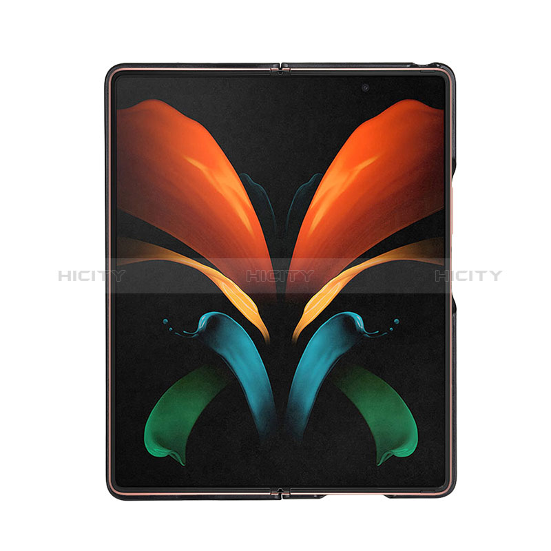 Samsung Galaxy Z Fold2 5G用ハイブリットバンパーケース 高級感 手触り良いレザー柄 兼プラスチック BH3 サムスン 