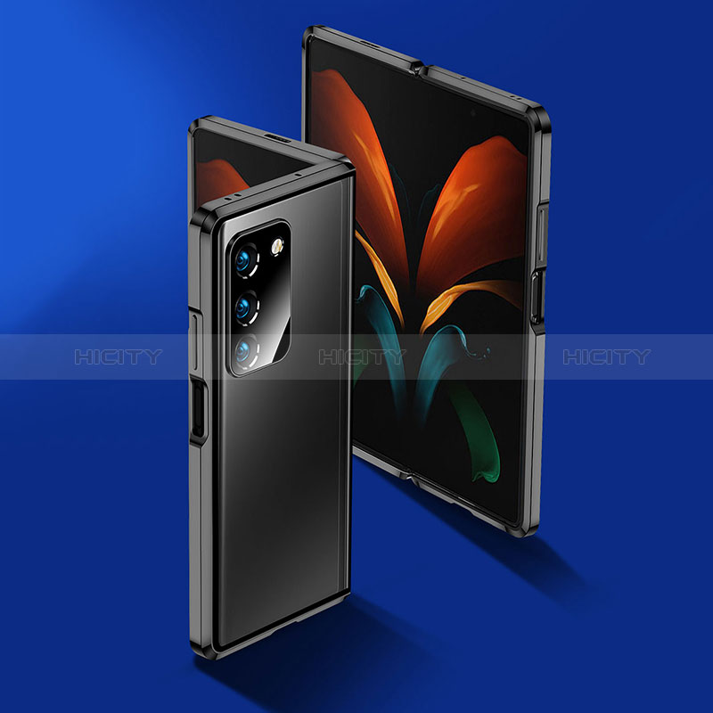 Samsung Galaxy Z Fold2 5G用ケース 高級感 手触り良い アルミメタル 製の金属製 360度 フルカバーバンパー 鏡面 カバー サムスン 