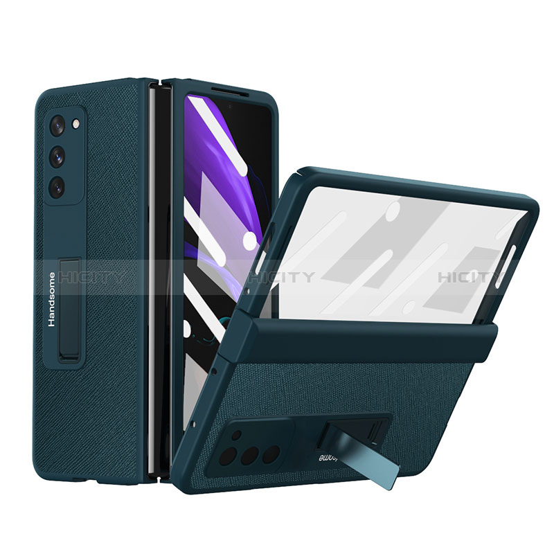 Samsung Galaxy Z Fold2 5G用ハイブリットバンパーケース 高級感 手触り良いレザー柄 兼プラスチック Z06 サムスン 