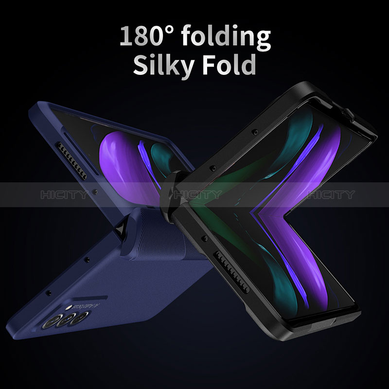 Samsung Galaxy Z Fold2 5G用ハードケース プラスチック 質感もマット 前面と背面 360度 フルカバー P05 サムスン 