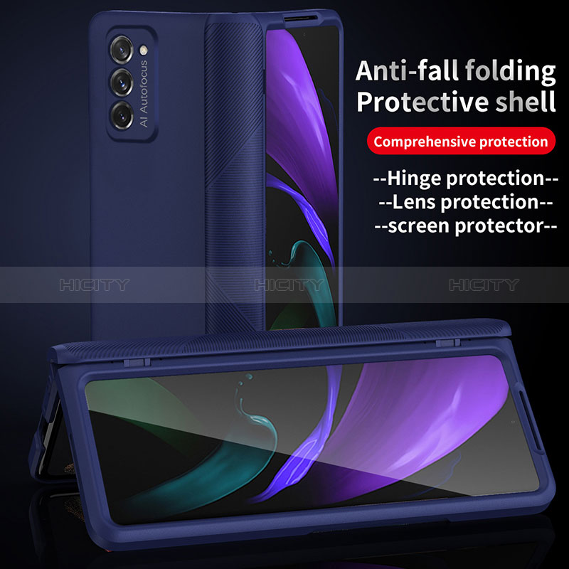 Samsung Galaxy Z Fold2 5G用ハードケース プラスチック 質感もマット 前面と背面 360度 フルカバー P05 サムスン 