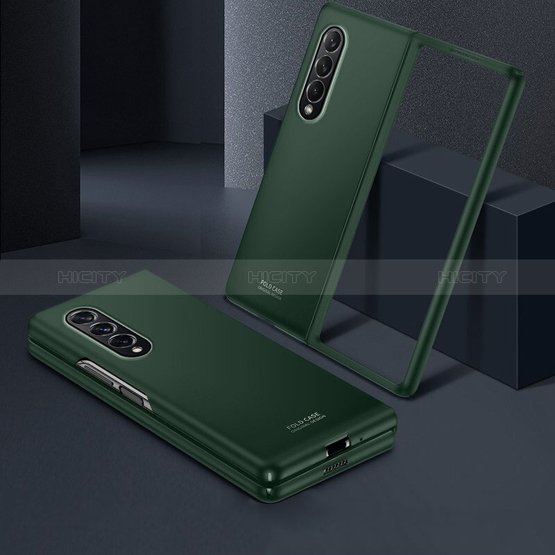 Samsung Galaxy Z Fold3 5G用ハードケース プラスチック 質感もマット カバー L04 サムスン グリーン