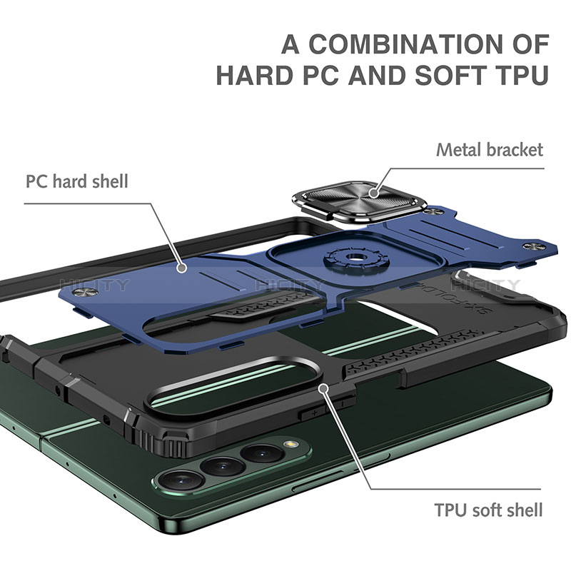 Samsung Galaxy Z Fold3 5G用ハイブリットバンパーケース プラスチック アンド指輪 マグネット式 MQ1 サムスン 