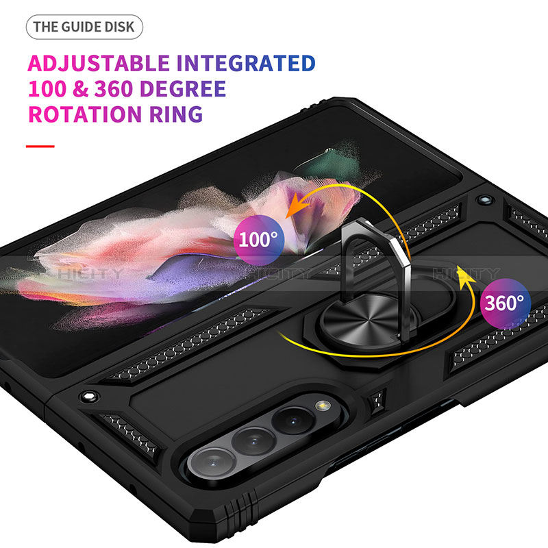 Samsung Galaxy Z Fold3 5G用ハイブリットバンパーケース プラスチック アンド指輪 マグネット式 MQ3 サムスン 