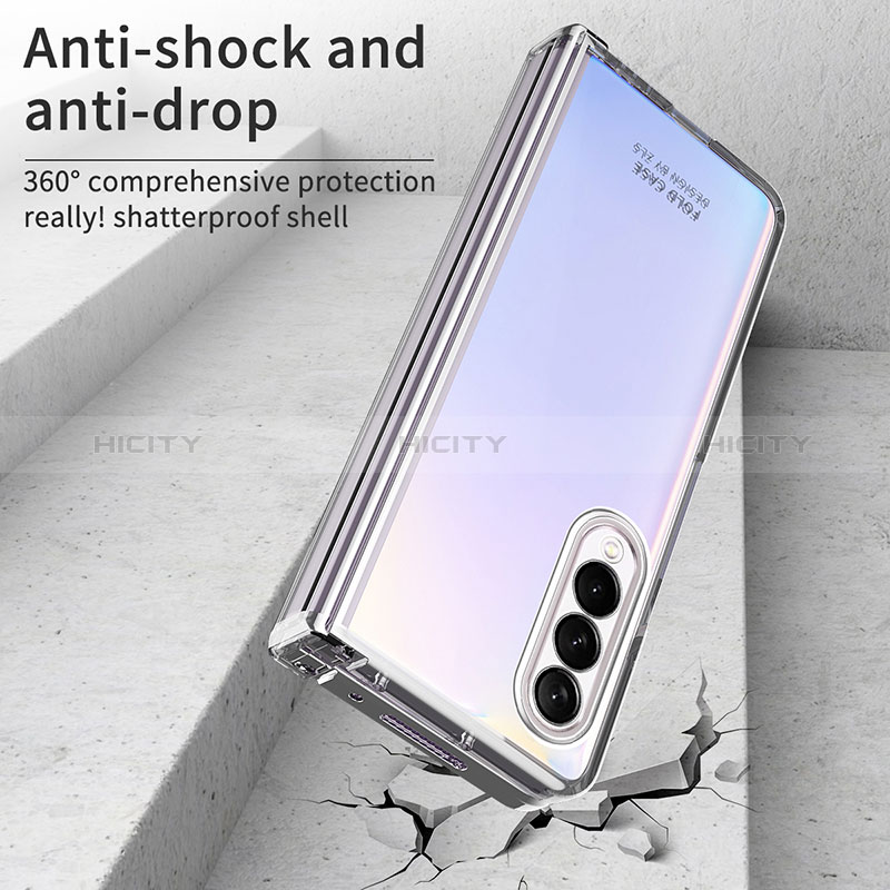 Samsung Galaxy Z Fold3 5G用ハードカバー クリスタル クリア透明 H06 サムスン 